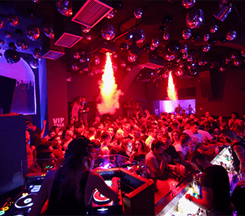 Inside Disco 69 — the dancefloor lit up at night